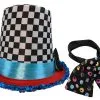 The Dragons Den Adults Mad Hatter Checkered Top Hat & Cravat Wonderland Fancy Dress Costume Accessory [One Size] -Cosplayware Store 00943380 8a02 4b09 b02e 6e7882995c43 63604.1680173632