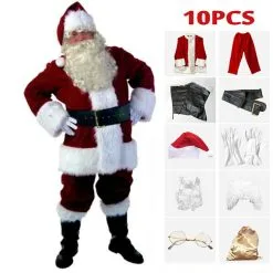 Cosplayware Store 4 Cosplayware Store -Cosplayware Store 10 PCS set Deluxe Christmas Santa Claus Costume Cosplay for adults Fancy Costumes Party red Suit.jpg 640x640q80.jpg