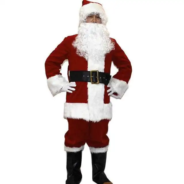 Cosplay&ware 10pcsset Deluxe Santa Claus Costume A Full Set Christmas Costumes Velvet Cosplay Luxury Suit 8 Cosplay&ware 10pcsset Deluxe Santa Claus Costume A Full Set Christmas Costumes Velvet Cosplay Luxury Suit - Image 6