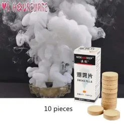 Cosplay&ware 10pcsbox White Smoke Cake Pills Bomb Divine Halloween Photography Aid Decoration Tool Round Party