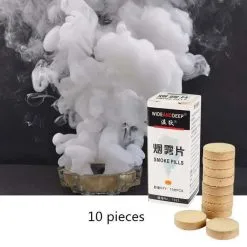 Cosplay&ware 10pcsbox White Smoke Cake Pills Bomb Divine Halloween Photography Aid Decoration Tool Round Party