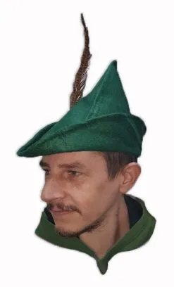 The Dragons Den Robin Hood Peter Pan Green Hat With Feather Medieval Outlaw Archer World Book Day Legend Fancy Dress Accessory [One Size]