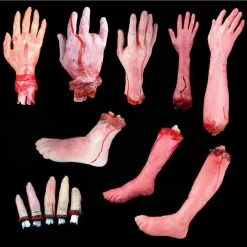 Cosplay&ware 1pcslot Halloween Prop Horrible Broken Limbs Fingers Legs Arm Feet Latex Tricky Toys Party Decorations