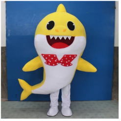 Cosplay&ware Yellow Baby Shark Mascot Costume Adult Cartoon Character Outfit Suit Anniversary The Activity Commercial Promotion Zx2099