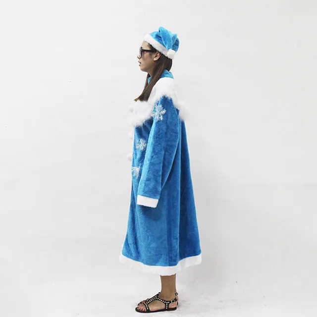 Cosplay&ware Women Snegurochka Christmas Santa Claus Costume Blue Snow Maiden Cosplay Dress Xmas Adult 5 Cosplay&ware Women Snegurochka Christmas Santa Claus Costume Blue Snow Maiden Cosplay Dress Xmas Adult - Image 3