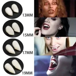 ZGTGLAD 2pcs Cosplay Halloween Dentures Zombie Vampire Teeth Ghost Devil Fangs Werewolf Prop Costume Party Kid Toy