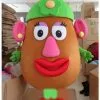 Cosplay&ware Sweet Brown Mrs Potato Head Mascot Costume Mascotte Toy Story Adult With Big Green Hat Pink Ears Happy Face No1988 Ship -Cosplayware Store 31391 b56f65