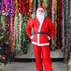 Cosplay&ware 5 Piece Christmas Santa Claus Costume Adult Set With Belt Beard Hat Pants Novelty Suit Cosplay 1120 A487