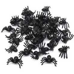 LAIMALA 50 Pcs Useful Plastic Black Spider Halloween Decoration Festival Funny Prank Toys Realistic Prop