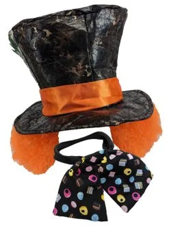 The Dragons Den Adults Mad Hatter Top Hat & Cravat Wonderland Fancy Dress Costume Accessory [One Size]
