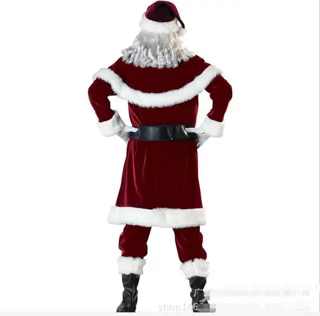 Cosplay&ware A Full Set Christmas Costumes Santa Claus Red Costume Luxury Suit 4 Cosplay&ware A Full Set Christmas Costumes Santa Claus Red Costume Luxury Suit - Image 2