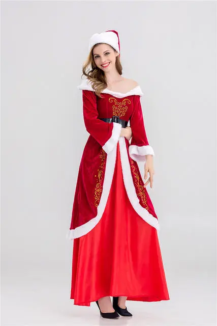 Cosplay&ware A Full Set Christmas Costumes Santa Claus Red Costume Luxury Suit 5 Cosplay&ware A Full Set Christmas Costumes Santa Claus Red Costume Luxury Suit - Image 3
