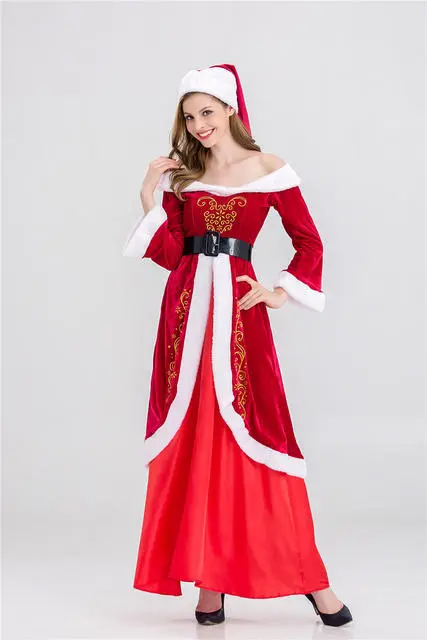 Cosplay&ware A Full Set Christmas Costumes Santa Claus Red Costume Luxury Suit 6 Cosplay&ware A Full Set Christmas Costumes Santa Claus Red Costume Luxury Suit - Image 4