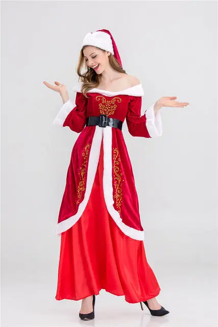 Cosplay&ware A Full Set Christmas Costumes Santa Claus Red Costume Luxury Suit 7 Cosplay&ware A Full Set Christmas Costumes Santa Claus Red Costume Luxury Suit - Image 5