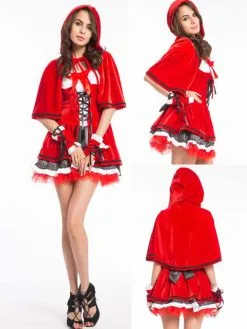 Cosplay&ware Adult Women Christmas Costumelittle Red Riding Hood Costume Sweetheart Miss Santa Dress Plus Size Cosplay Costumes