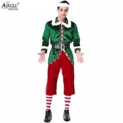 Cosplay&ware Ainclu Christmas Adult Womens Men Prestigious Santa Claus Helper Green Holiday Elf Cosplay Costume Sweet Dress Sets -Cosplayware Store Ainclu Christmas Adult Womens Men Prestigious Santa Claus Helper Green Holiday Elf Christmas Cosplay Costume Sweet 2.jpg 640x640q80 2.jpg 2