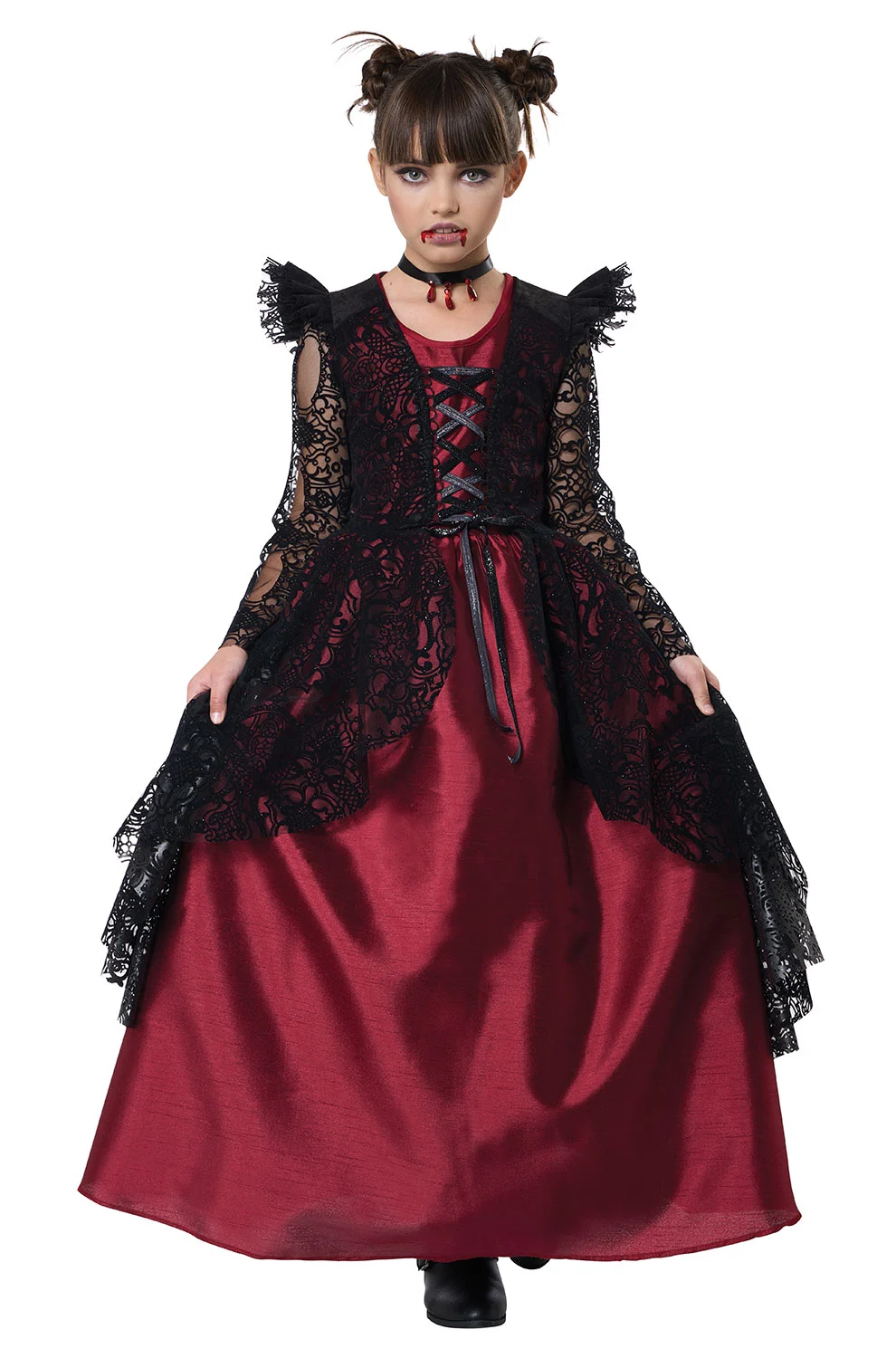 Gothic Lace Vampire Child Costume 3 Gothic Lace Vampire Child Costume