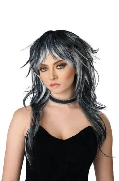 Tempting Tresses Adult Wig (Black/White)