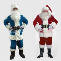 Cosplay&ware Red Blue Christmas Costumes Santa Claus 4 Size 9 Piecesset