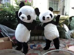Cosplay&ware Chinese Panda Bear Mascot Costume Adult Dress Party Outdoor Outfit Completed Suit Hallowen Unisex