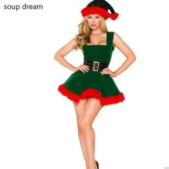 Soup Dream Christmas Cosplay Erotic Costume Female Halloween Uniform Role Playing Adult Santa Clause Baby Doll Sexy Lingeries