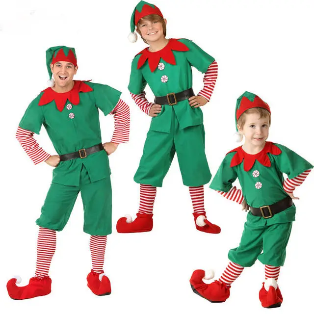Cosplay&ware Christmas Elves Costumes Women Halloween Costume Long Sleeve Green And Red Girl Elf Dress Kids 5 Cosplay&ware Christmas Elves Costumes Women Halloween Costume Long Sleeve Green And Red Girl Elf Dress Kids - Image 3