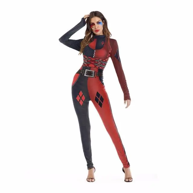Cosplay&ware Cosplay Halloween Horror Party Costume Zombie Vampire Blood Print Witch Ghost Skinny Jumpsuit Adult Women Bodysuit Fancy 6 Cosplay&ware Cosplay Halloween Horror Party Costume Zombie Vampire Blood Print Witch Ghost Skinny Jumpsuit Adult Women Bodysuit Fancy - Image 4