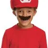 Mario Elevated Child Hat And Mustache -Cosplayware Store D146339 full 1