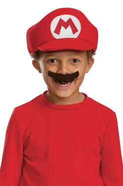Mario Elevated Child Hat And Mustache