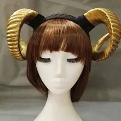 SexeMara Demon Evil Horn Cosplay Headwear Handmade Sheep Horns Gothic Lolita Blackgoldensilver Color Headband Halloween Prop Hairband -Cosplayware Store Demon Evil horn cosplay Headwear Handmade Sheep horns Gothic Lolita black golden silver color Headband Halloween 2.jpg 640x640q80 2.jpg 2
