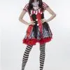 QUGUDUAN Dressheadwear Circus Funny Harley Quinn Costume Women Uniform Female Clown Cosplay Carnival Halloween Black Red Set Costumes -Cosplayware Store Dress headwear Circus Funny Harley Quinn Costume W