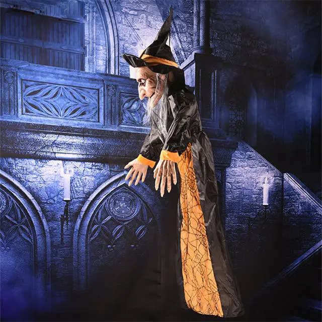 Cosplay&ware Electric Horror Toys Hanging Witch Ornaments Halloween Scary Party Decorations Eyes Glowing Screaming Pendant Ghost 5 Cosplay&ware Electric Horror Toys Hanging Witch Ornaments Halloween Scary Party Decorations Eyes Glowing Screaming Pendant Ghost - Image 3