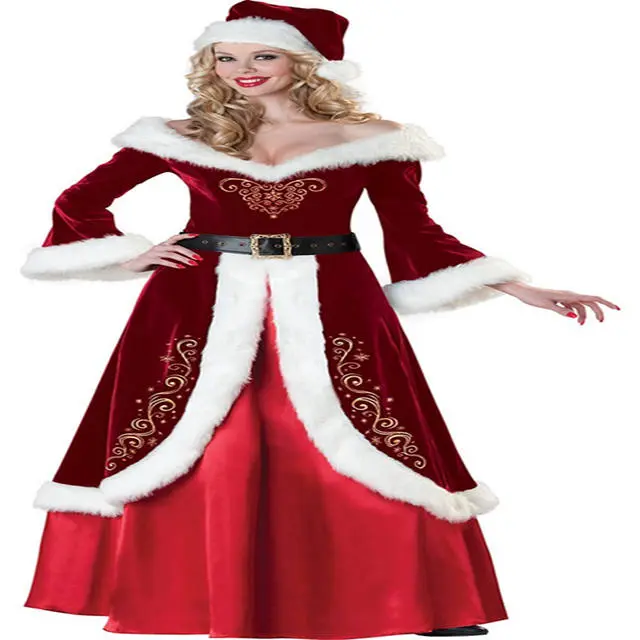 Cosplay&ware Full Set Christmas Costumes Santa Claus Red Costume Luxury Suit With White Beard 5 Cosplay&ware Full Set Christmas Costumes Santa Claus Red Costume Luxury Suit With White Beard - Image 3