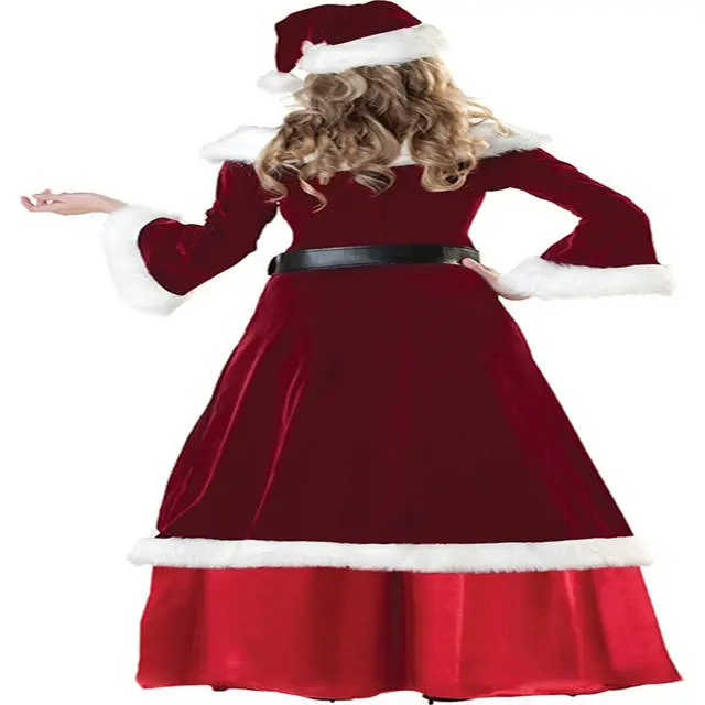 Cosplay&ware Full Set Christmas Costumes Santa Claus Red Costume Luxury Suit With White Beard 6 Cosplay&ware Full Set Christmas Costumes Santa Claus Red Costume Luxury Suit With White Beard - Image 4