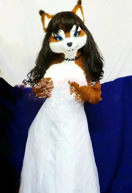 Cosplay&ware Fursuit Miss Fox Dog Mascot Costume Suit Cosplay Game Party Fancy Dress Outfits Advertising Promotion Carnival Halloween 3 Cosplay&ware Fursuit Miss Fox Dog Mascot Costume Suit Cosplay Game Party Fancy Dress Outfits Advertising Promotion Carnival Halloween