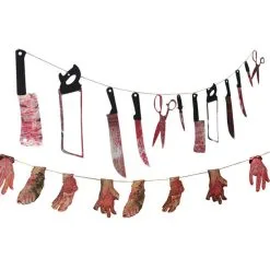 DIWEINI Halloween Banner Bloody Horror Hand Haunted Party Decoration Scary Fake Foot