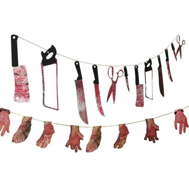DIWEINI Halloween Banner Bloody Horror Hand Haunted Party Decoration Scary Fake Foot 3 DIWEINI Halloween Banner Bloody Horror Hand Haunted Party Decoration Scary Fake Foot