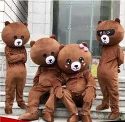 Cosplay&ware Halloween Funny Brown Bear Mascot Costume Suit Adult Cosplay Party Game Dress Outfits Clothing Advertising Carnival Xmas Easter