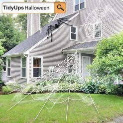 Cosplay&ware Halloween Giant Spider Web Super Stretch Cobweb With Webbing Decoration5x48m