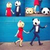 Cosplay&ware Halloween Heads Panda Amp Bear Mascot Costume Fancy Dress Wedding Party Adult Cosplay Outdoor Head