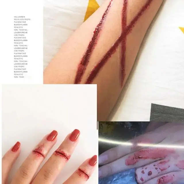 Cosplay&ware Halloween Party Simulation Ultra-realistic Fake Blood Human Vampire Teeth Hematopoietic Vomiting Edible 4 Cosplay&ware Halloween Party Simulation Ultra-realistic Fake Blood Human Vampire Teeth Hematopoietic Vomiting Edible - Image 2