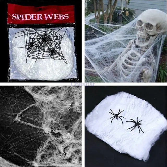 Cosplay&ware Halloween Scary Party Scene White Stretchy Cobweb Spider Web Horror Decoration Bar Haunted 5 Cosplay&ware Halloween Scary Party Scene White Stretchy Cobweb Spider Web Horror Decoration Bar Haunted - Image 3