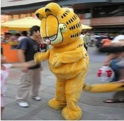 Cosplay&ware Halloween Xmas Cartoon Character Yellow Cat Plush Mascot Furry Costume Fancy Party Cosplay Dress Adult Unisex Outfit