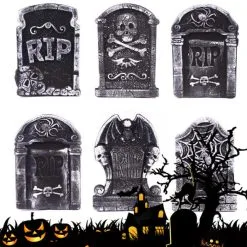 Cosplay&ware Halloween Foam Tombstone Decoration Haunted Rip Stone Grisly Party Skeleton Yard