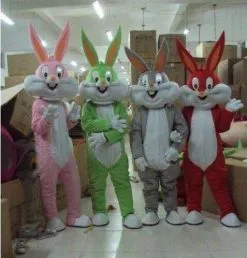 Cosplay&ware High Adult Size Cartoon Bugs Bunny Rabbit Mascot Costume Cosplay Halloween Christmas Crazy