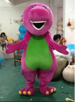 Cosplay&ware High Large Barney Cartoon Mascot Costumes On Adult Size Holiday