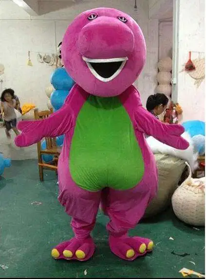 Cosplay&ware High Large Barney Cartoon Mascot Costumes On Adult Size Holiday 3 Cosplay&ware High Large Barney Cartoon Mascot Costumes On Adult Size Holiday