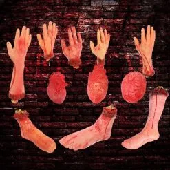 YONGSNOW Horror Halloween Bloody Hand Haunted Party Decoration Fake Finger Leg Foot Heart