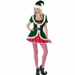 Cosplayware Store 12 Cosplayware Store -Cosplayware Store New Hot Christmas Cosplay Elf Costume Sexy Green And Red Dress Belt Headwear For Adult Women 1.jpg 640x640q80 1.jpg 1