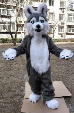 Cosplay&ware Long Fur Fox Dog Fursuit Furry Mascot Costume Suit Cosplay Party Fancy Dress Outfit Hallowen Unsiex S-xxl